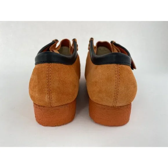 Clarks Originals Wallabee Orange Suede Men's Shoes Chukka Boots Limited Edition - Picture 6 of 12